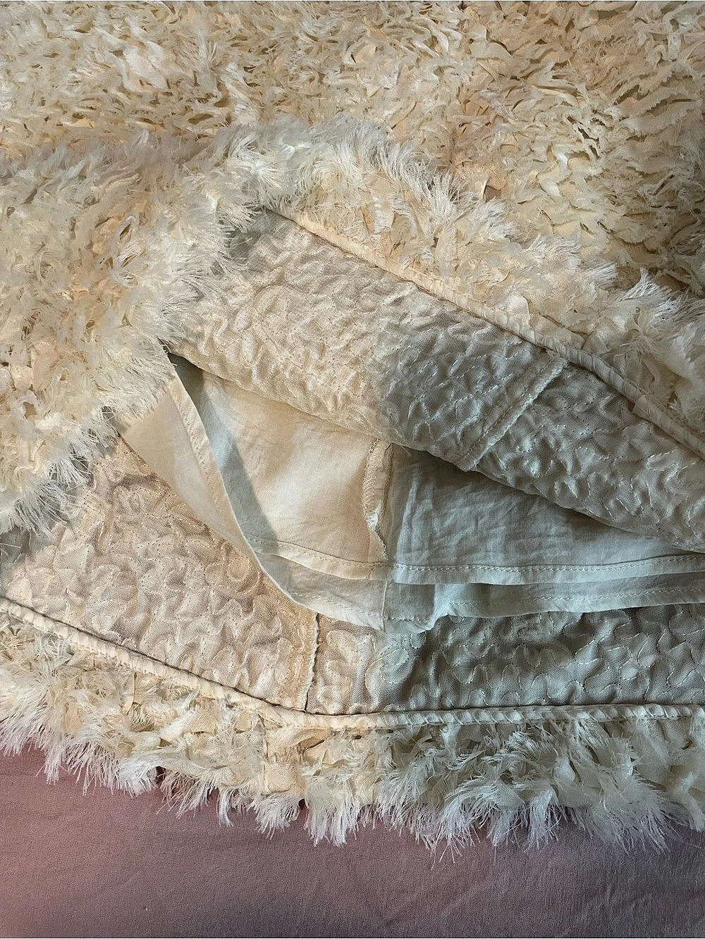 Anthropologie Shaggy Mini Skirt in Cream New - Picture 6 of 6